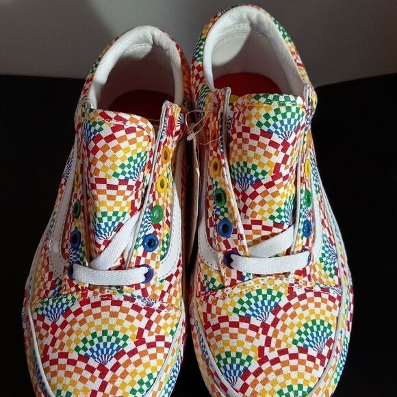 BRAND NEW SHOES VANS OLD SKOOL PLATFORM PRIDE/MULTI/TRUE WHITE - Picture 7 of 16